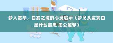 梦入霜华，白发之境的心灵启示（梦见头发变白是什么意思 周公解梦）