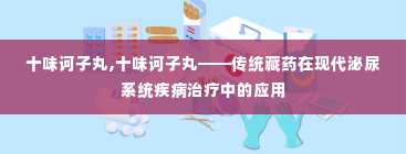 十味诃子丸,十味诃子丸——传统藏药在现代泌尿系统疾病治疗中的应用